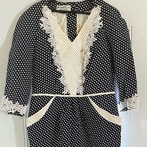 Italian Vintage Polka Dot Midi Dress